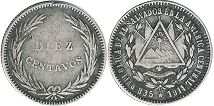 монета Сальвадор 10 сентаво 1914