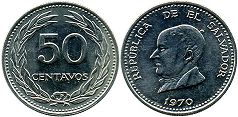 монета Сальвадор 50 сентаво 1970