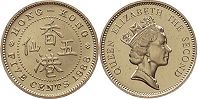 монета Гонконг 5 центов 1988
