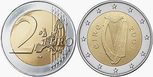 монета Ирландия 2 евро 2008