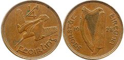 монета Ирландия 1/4 пенни 1928