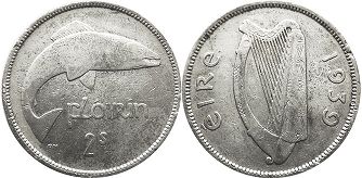 монета Ирландия 1 флорин 1939