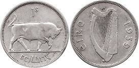 монета Ирландия 1 шиллинг 1939