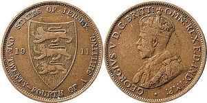 монета Джерси 1/24 шиллинга 1911