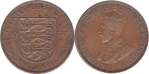монета Джерси 1/24 шиллинга 1935