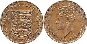 монета Джерси 1/24 шиллинга 1946