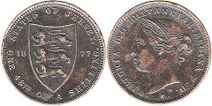 монета Джерси 1/48 шиллинга 1877