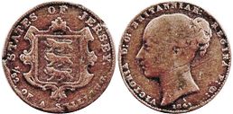 монета Джерси 1/52 шиллинга 1841