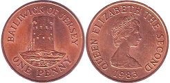 монета Джерси 1 пенни 1983