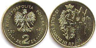 монета Польша 2 злотых 2004