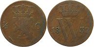 монета Нидерланды 1/2 цента 1832