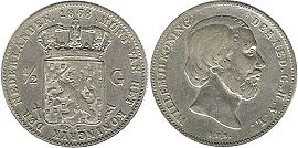 монета Нидерланды 1/2 гульдена 1868