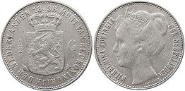 монета Нидерланды 1/2 гульдена 1898