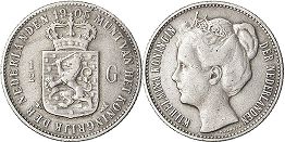 монета Нидерланды 1/2 гульдена 1905