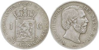 монета Нидерланды 1 гульден 1861