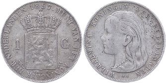монета Нидерланды 1 гульден 1897