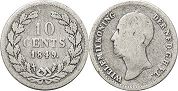 монета Нидерланды 10 центов 1848