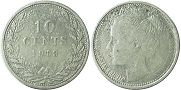 монета Нидерланды 10 центов 1903