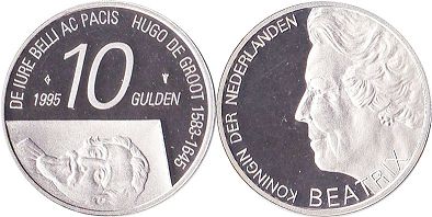монета Нидерланды 10 гульденов 1995