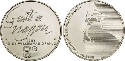 монета Нидерланды 50 гульденов 1984