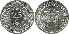 монета Нидерландские Антиллы 25 центов 2014