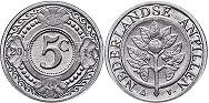 монета Нидерландские Антиллы 5 центов 2014