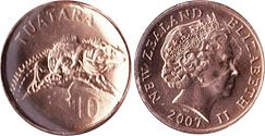 монета Новая Зеландия 10 центов 2007