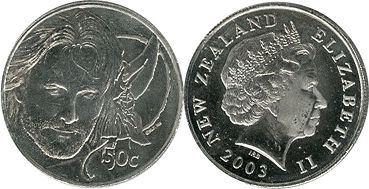 монета Новая Зеландия 50 центов 2003 Арагон