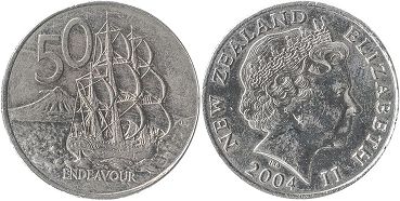 монета Новая Зеландия 50 центов 2004