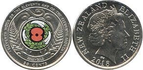 монета Новая Зеландия 50 центов 2018