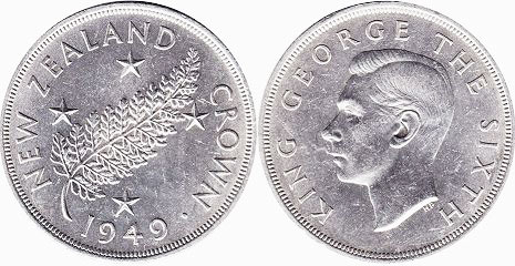монета Новая Зеландия 1 крона 1949