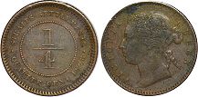 монета Стрэйтс Сеттлментс 1/4 цента 1898