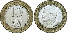 монета Кения 10 шиллингов 2010