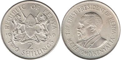 монета Кения 2 шиллинга 1969