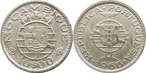 монета Мозамбик 10 эскудо 1966