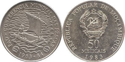 монета Мозамбик 50 метикал 1983