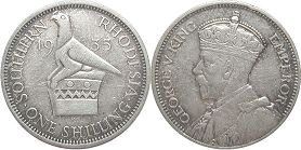 монета Родезия 1 шиллинг 1935