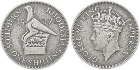монета Родезия 1 шиллинг 1937