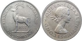 монета Родезия 1 шиллинг 1957