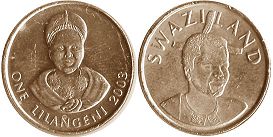 монета Свазиленд 1 лилангениi 2003