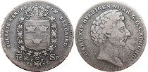 монета Швеция 1/16 риксдалера 1835
