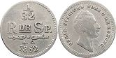 монета Швеция 1/32 риксдалера 1852
