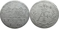 монета Швеция 1 эре 1761