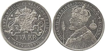 монета Швеция 2 кроны 1897