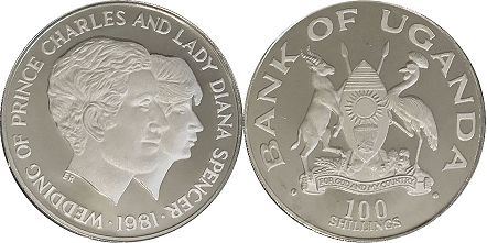 монета Уганда 100 шиллингов 1981