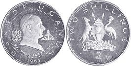 монета Уганда 2 шиллинга 1969