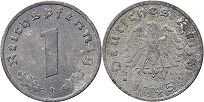 монета фашистская Германия 1 пфенниг 1945