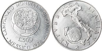 монета Италия 500 лир 1986