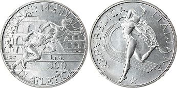 монета Италия 500 лир 1987