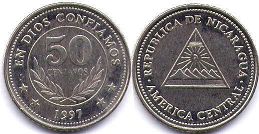 монета Никарагуа 50 сентаво 1997
